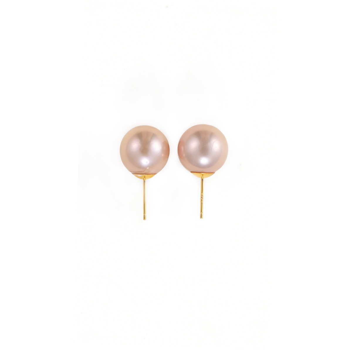 日出金-11-12mm、12-13mm金色淡水珍珠耳钉 淡水爱迪生 Pearl Earrings detail view