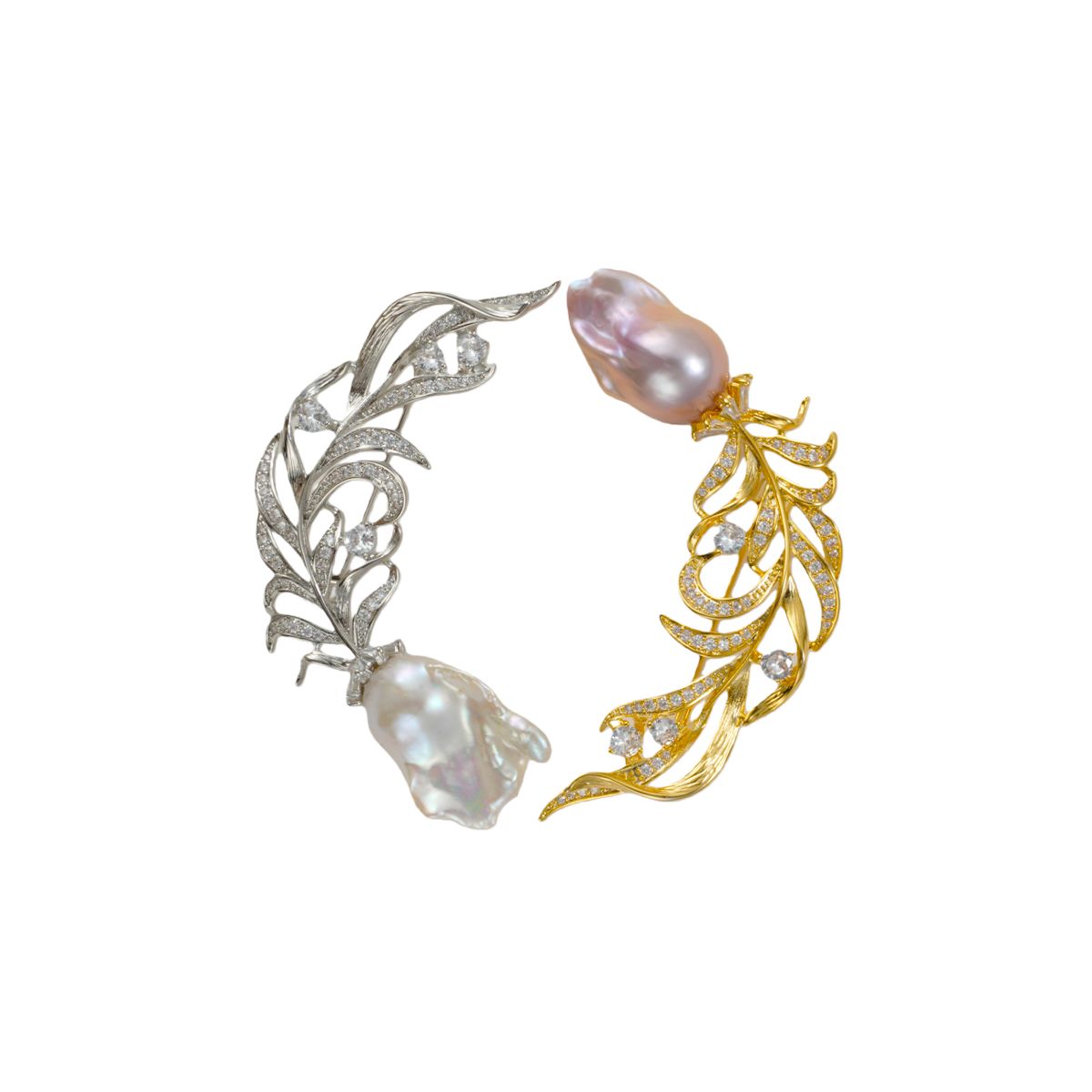 风之羽翼-胸针 淡水巴洛克 Pearl Brooch detail view
