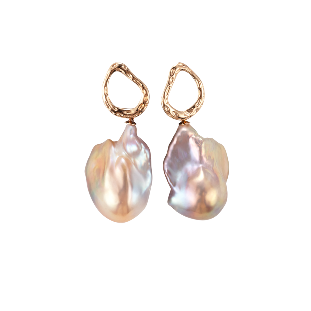 锦绣琉璃20-30mm炫彩紫淡水巴洛克珍珠耳坠 淡水巴洛克 Pearl Earrings detail view