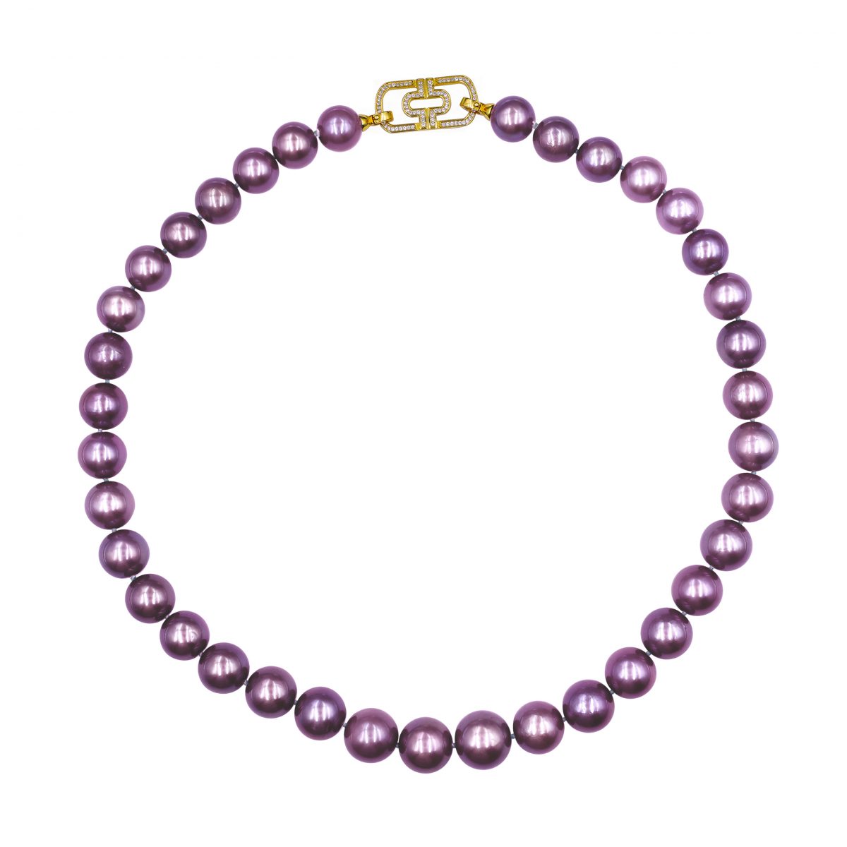 至尊帝王紫-10-13mm紫色淡水珍珠项链 淡水爱迪生 Pearl Necklace detail view