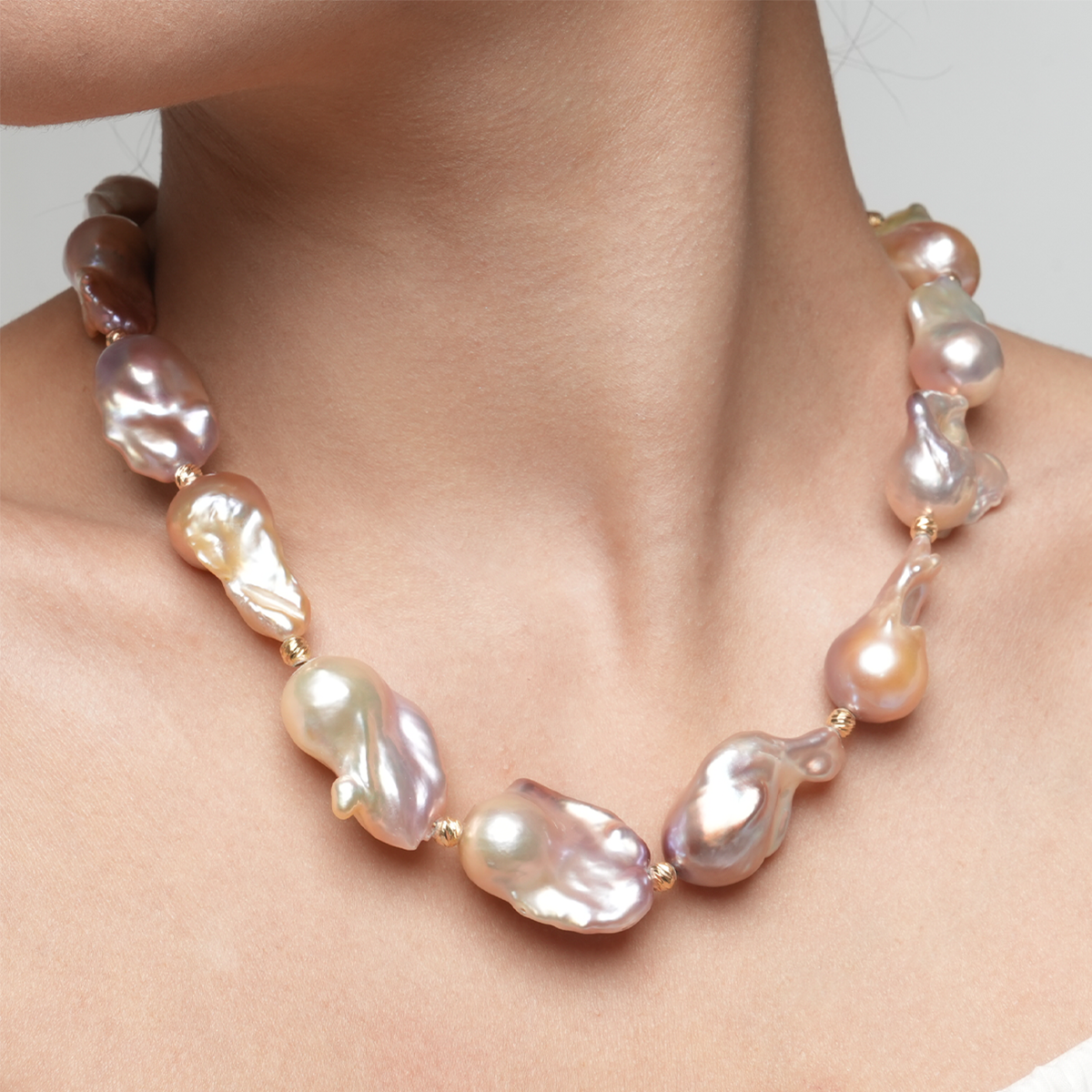 锦绣琉璃-20-30m炫彩紫淡水巴洛克珍珠项链 淡水巴洛克 Pearl Necklace detail view