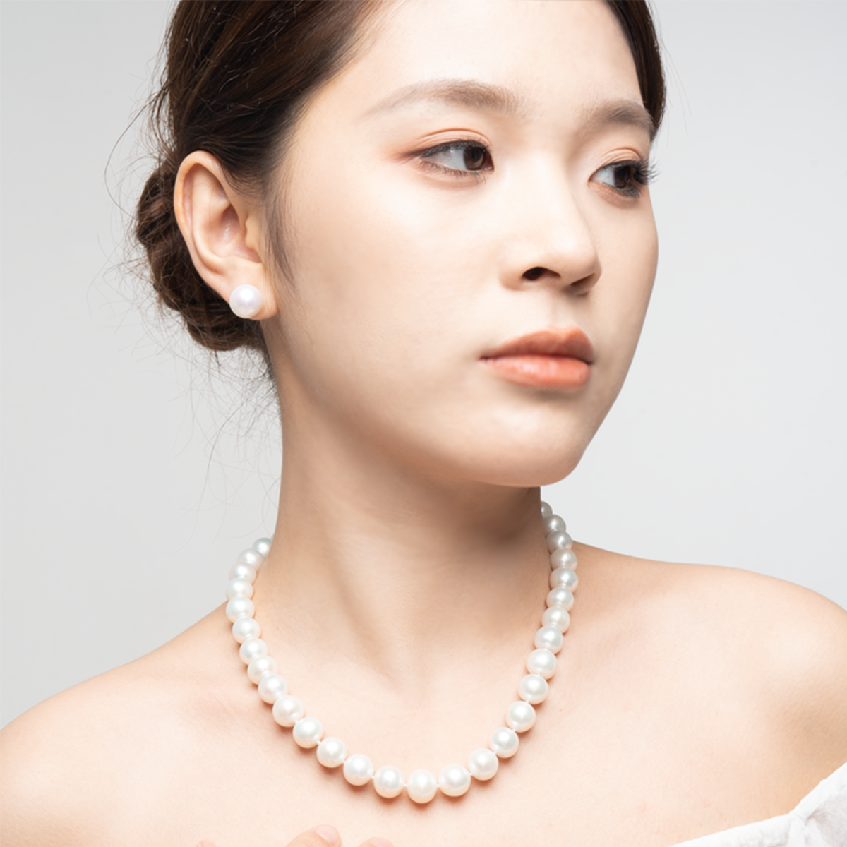 月华-10.5-12mm白色淡水珍珠项链 淡水爱迪生 Pearl Necklace product listing