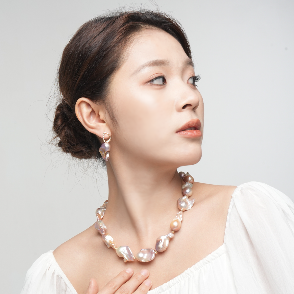 锦绣琉璃-20-30m炫彩紫淡水巴洛克珍珠项链 淡水巴洛克 Pearl Necklace detail view