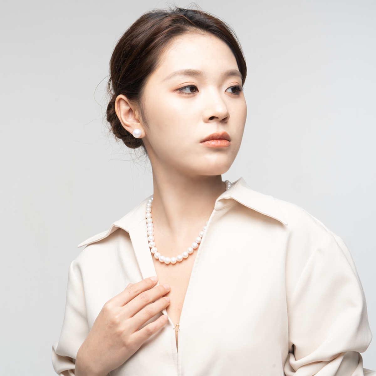 花夭-8.5-9.5mm白色淡水无核珍珠项链 淡水无核 Pearl Necklace product listing