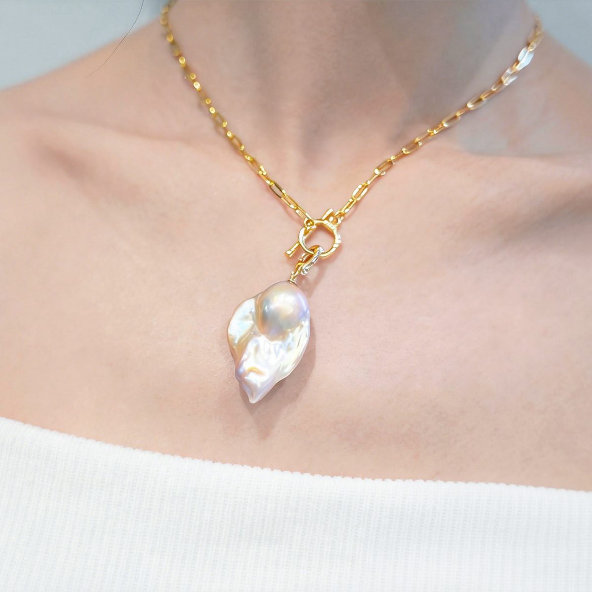 锦绣琉璃-20-30mm炫彩紫淡水巴洛克珍珠吊坠 淡水巴洛克 Pearl Pendant detail view