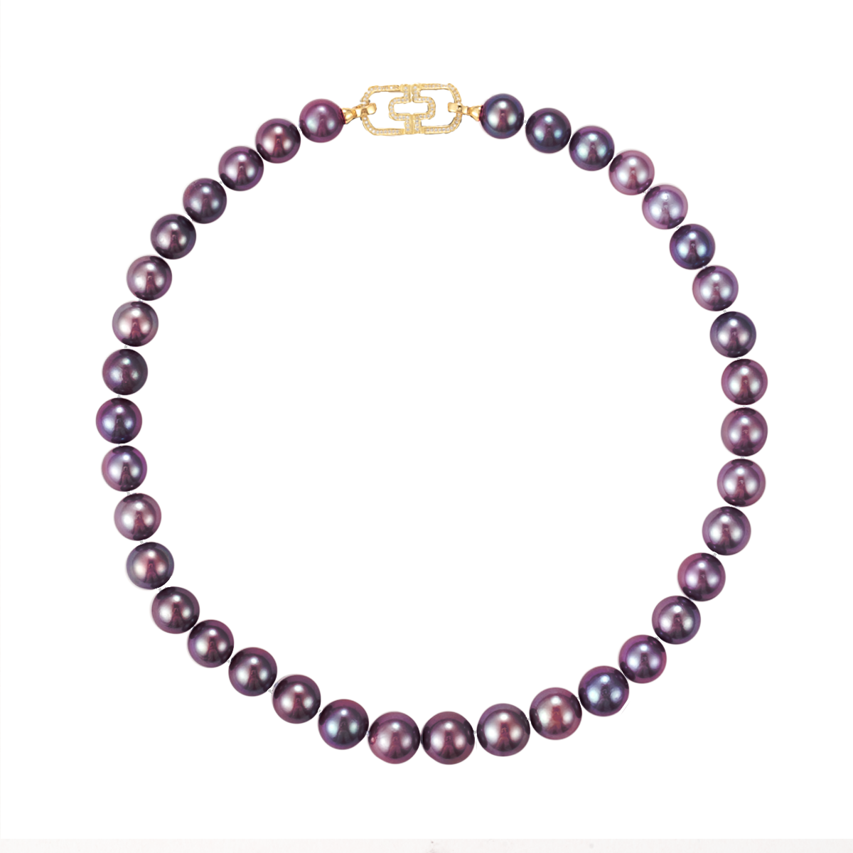 帝王紫- 9-10 mm紫色淡水珍珠项链 淡水爱迪生 Pearl Necklace detail view