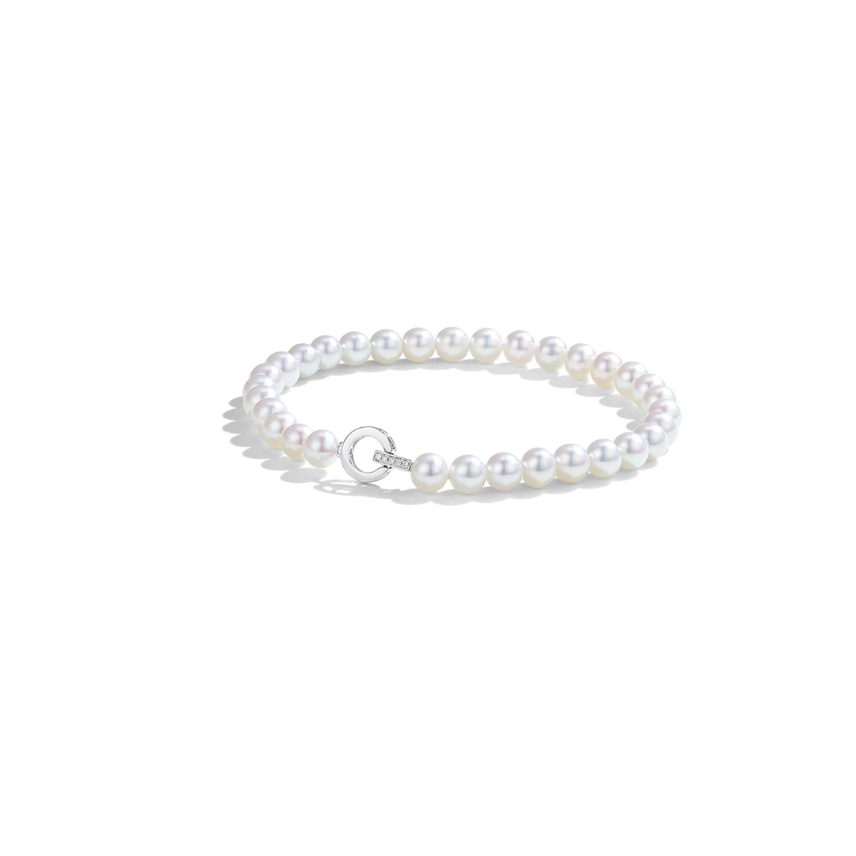 海水Akoya珍珠18K金钻石扣手串极光镜面强光珍珠手链 Freshwater Pearl Bracelet related product