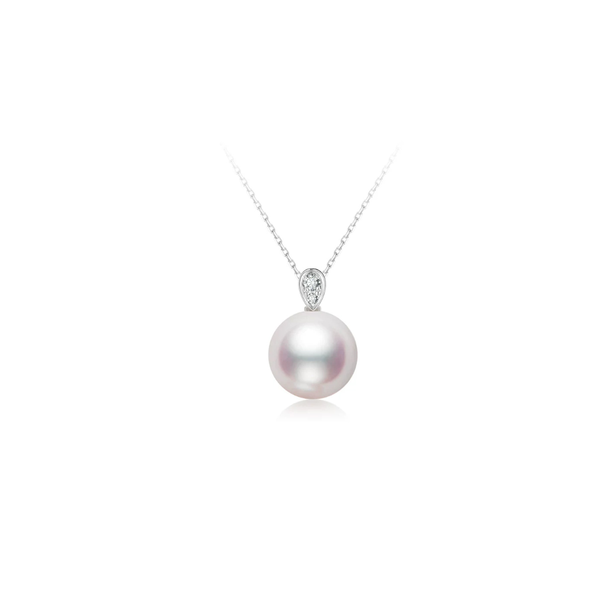 海水Akoya珍珠项链18K金水滴款天然钻石吊坠 Freshwater Pearl Pendant product listing