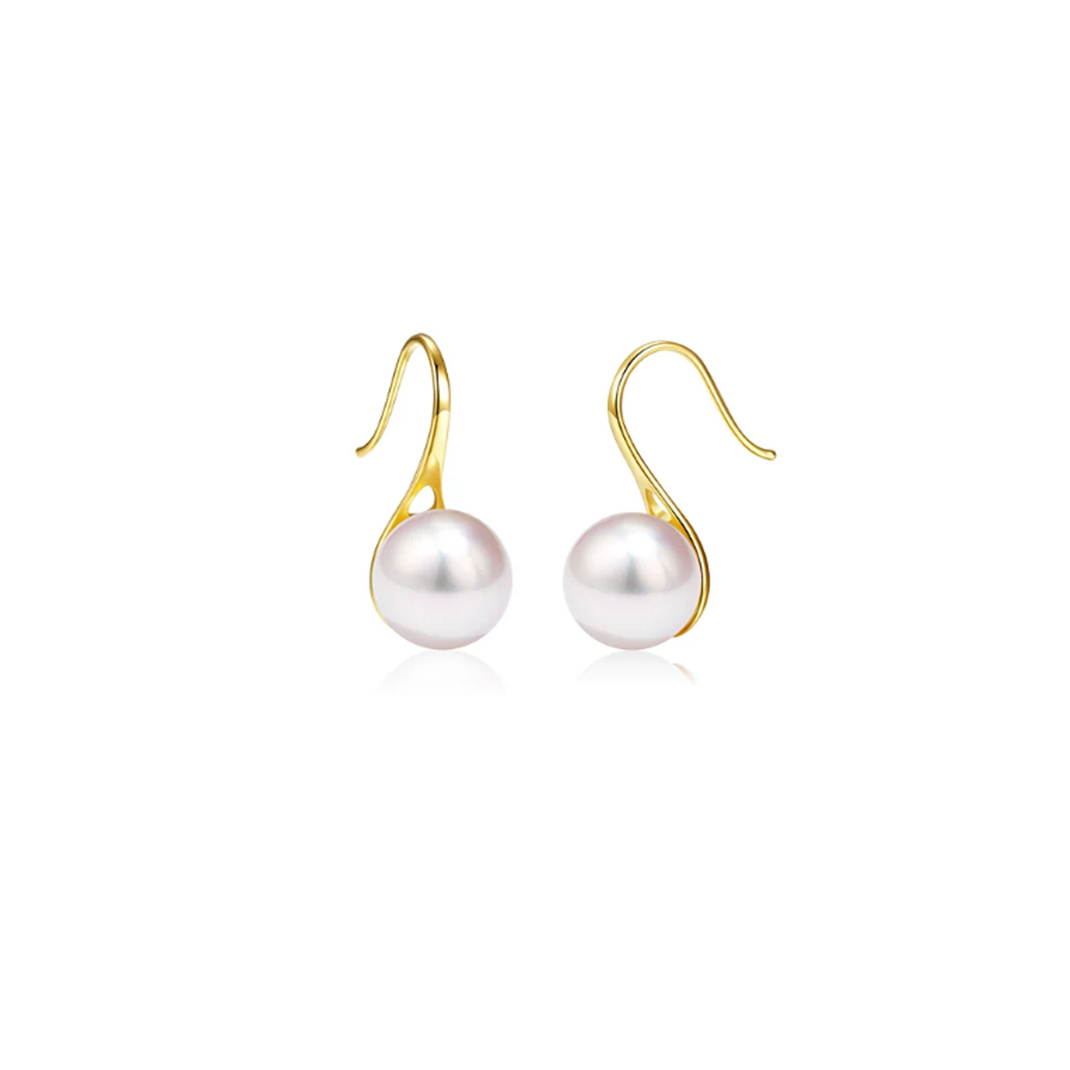 海水Akoya珍珠耳钉18K金高跟鞋耳环正圆强光耳钩耳饰 Freshwater Pearl Earrings related product