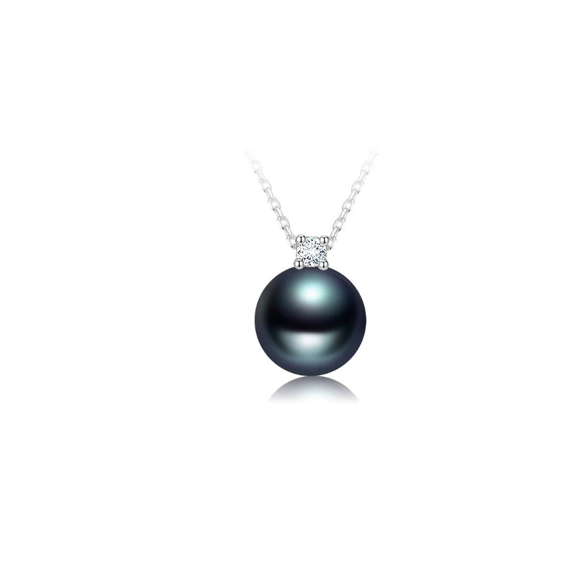 大溪地黑珍珠戴妃项链孔雀绿拉贡18K金王妃款天然钻石吊坠 Freshwater Pearl Necklace product listing