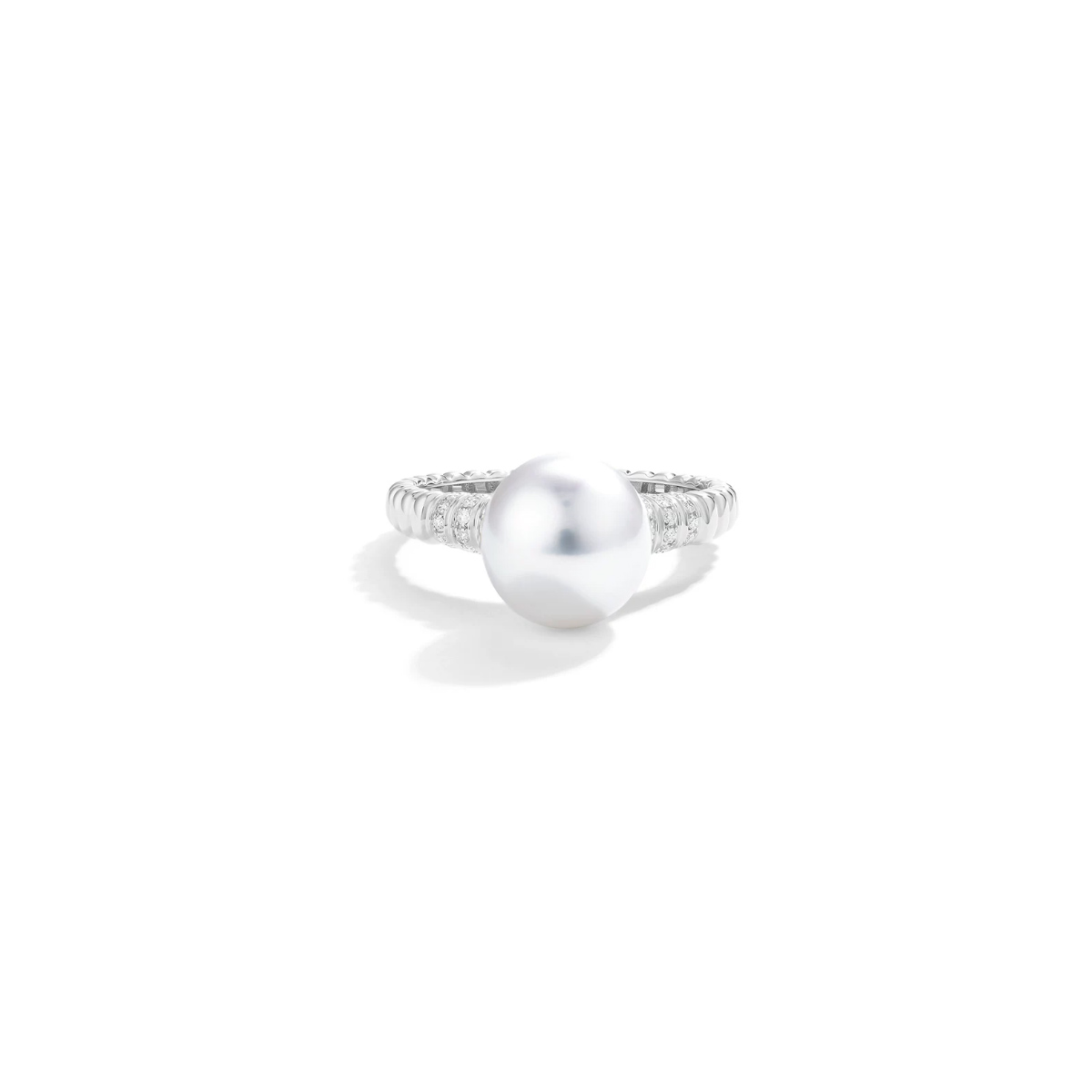 澳白珍珠戒指女18K金海水珍珠天然钻石戒指绸缎光泽 Freshwater Pearl Ring product listing