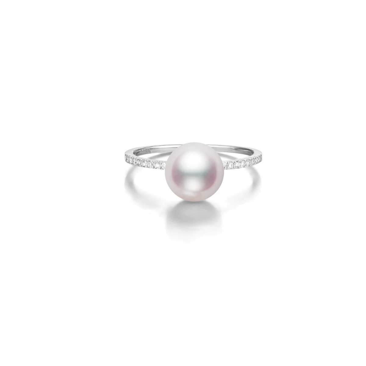 海水akoya珍珠戒指18K金时尚排钻 Freshwater Pearl Ring product listing