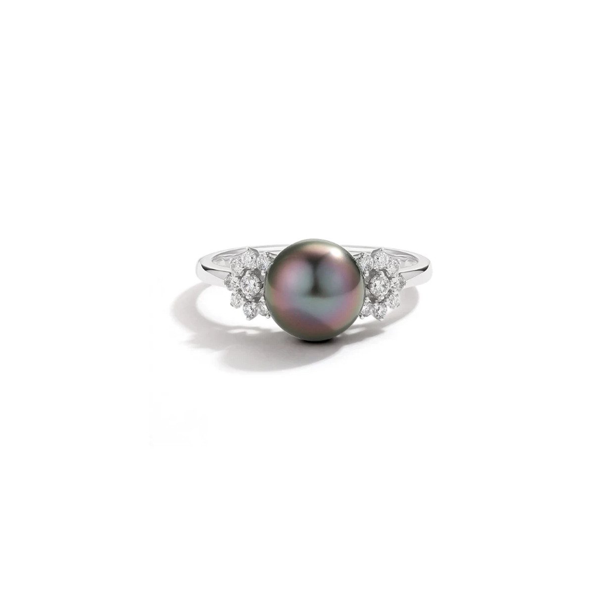 大溪地黑珍珠戒指18K金钻石指环 Freshwater Pearl Ring product listing