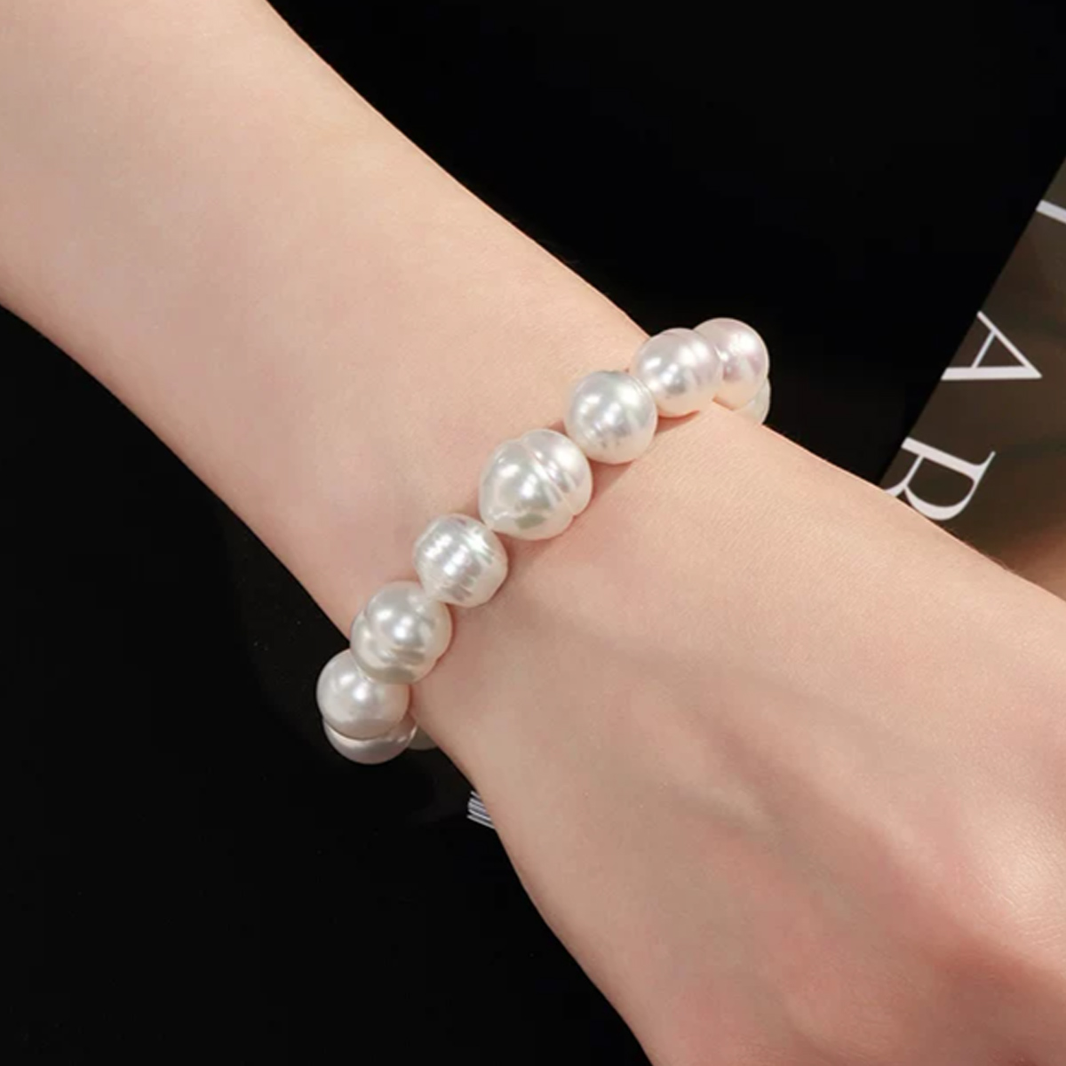 澳白螺纹巴洛克珍珠手串海水珍珠手链 Freshwater Pearl Bracelet detail view