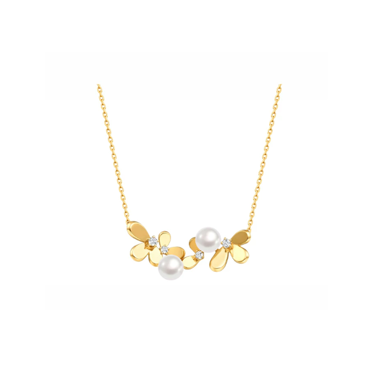 Meiluo Zhuhua Akoya Pearl 18K Gold Necklace Freshwater Pearl Pendant detail view